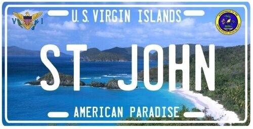 St. John U.S. Virgin Islands Souvenir Aluminum License Plate