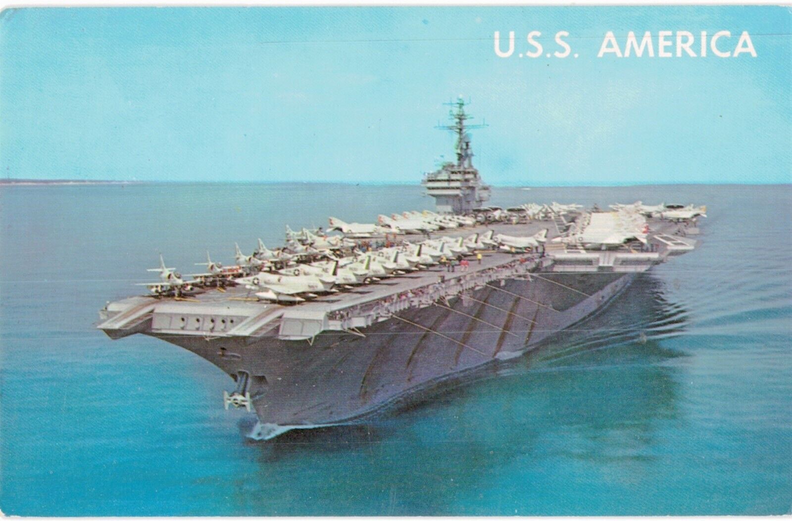 US Navy U.S.S. America Aircraft Carrier Military 1970 