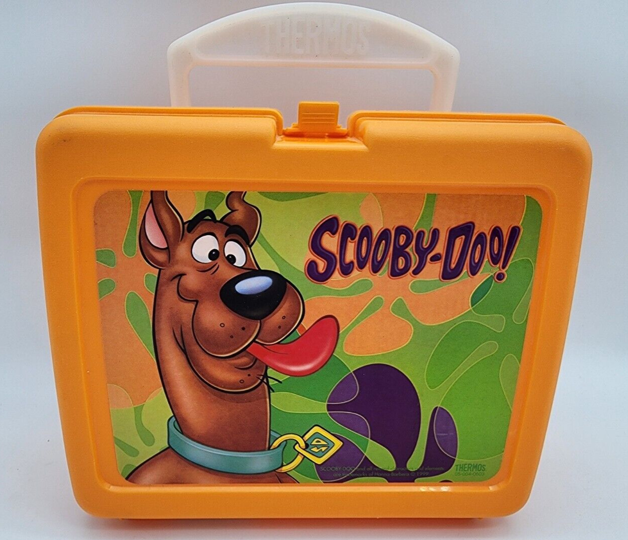 Vintage 1999 Thermos Scooby Doo Orange Plastic Collectible Lunchbox USA MADE