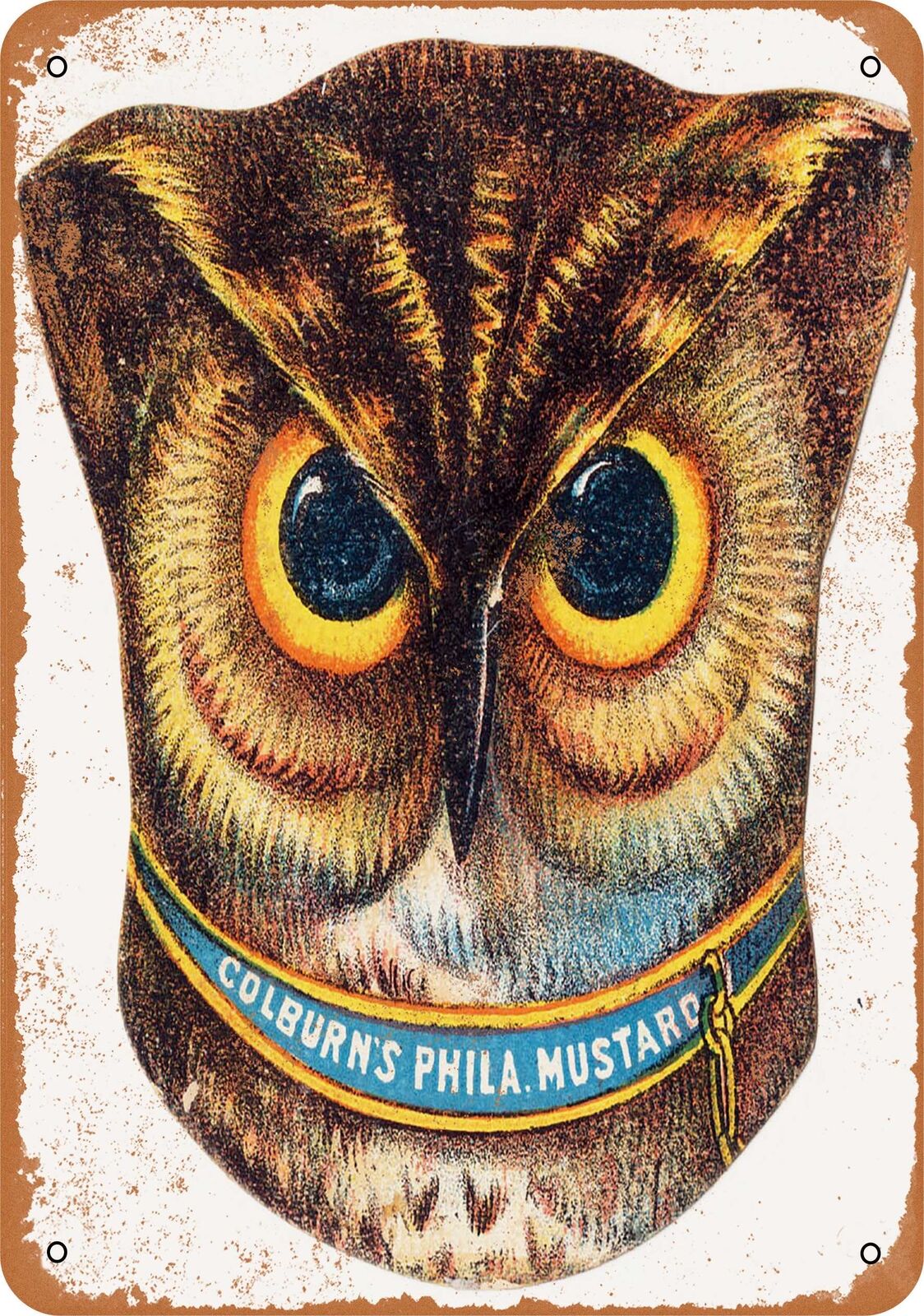 Metal Sign - 1885 Colburn\'s Philadelphia Mustard Owl Face -- Vintage Look