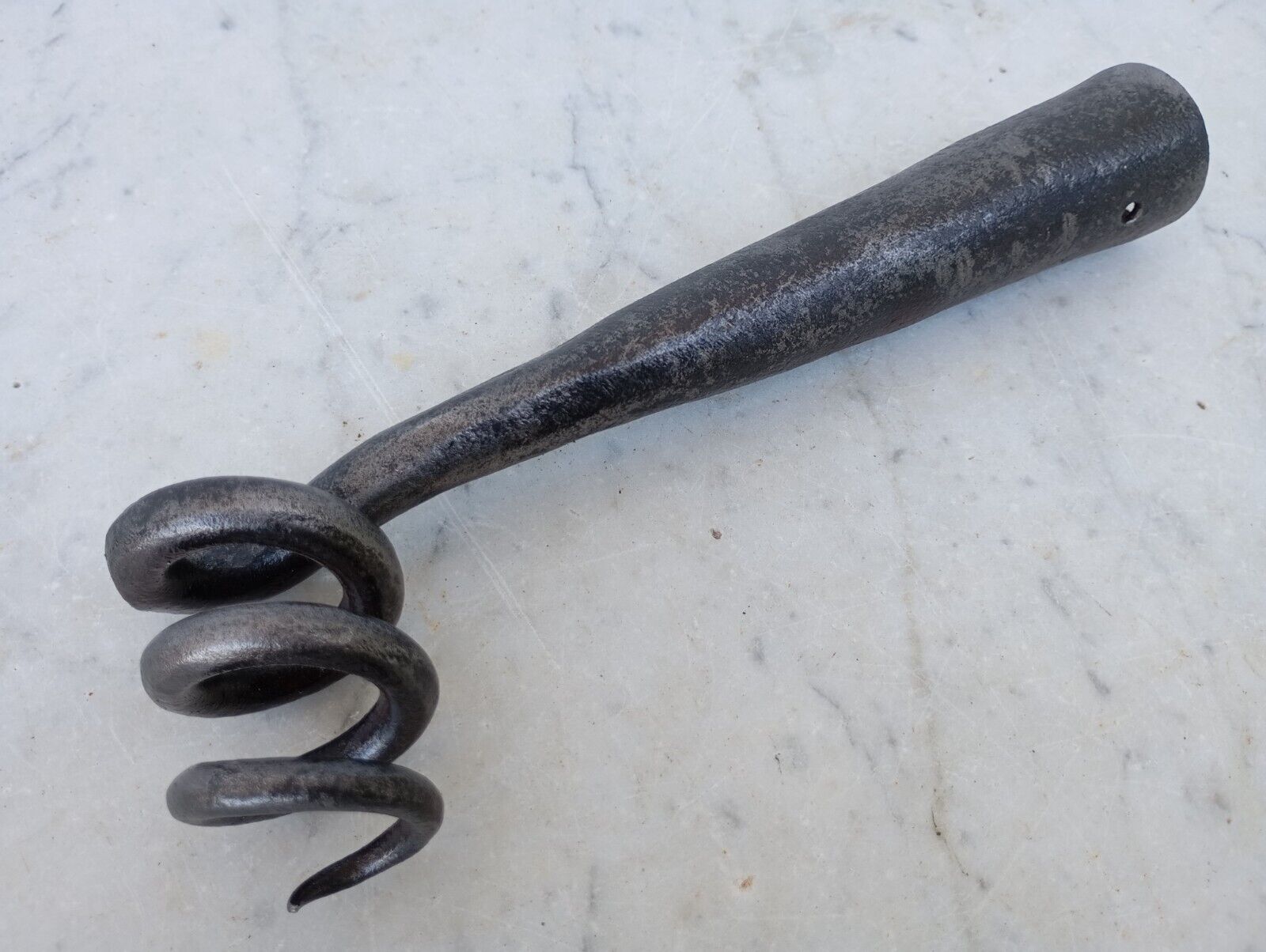 Antique Wrought Steel Rare Tool Spiral Hook to Catch Bullfight Bull by the Horn