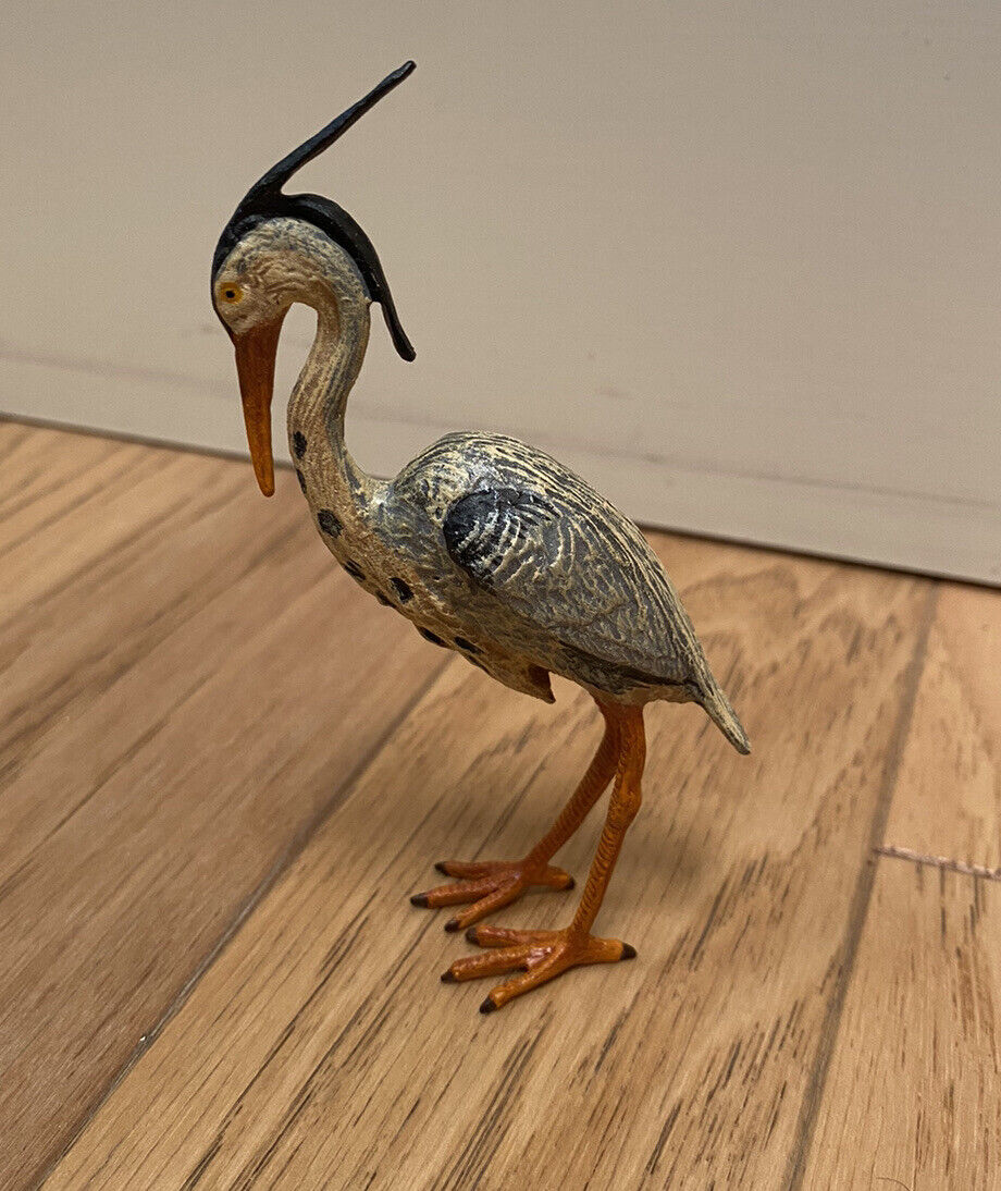 Miniature Austrian Bronze Fritz Bermann Blue Heron Bird Figurine Scully & Scully
