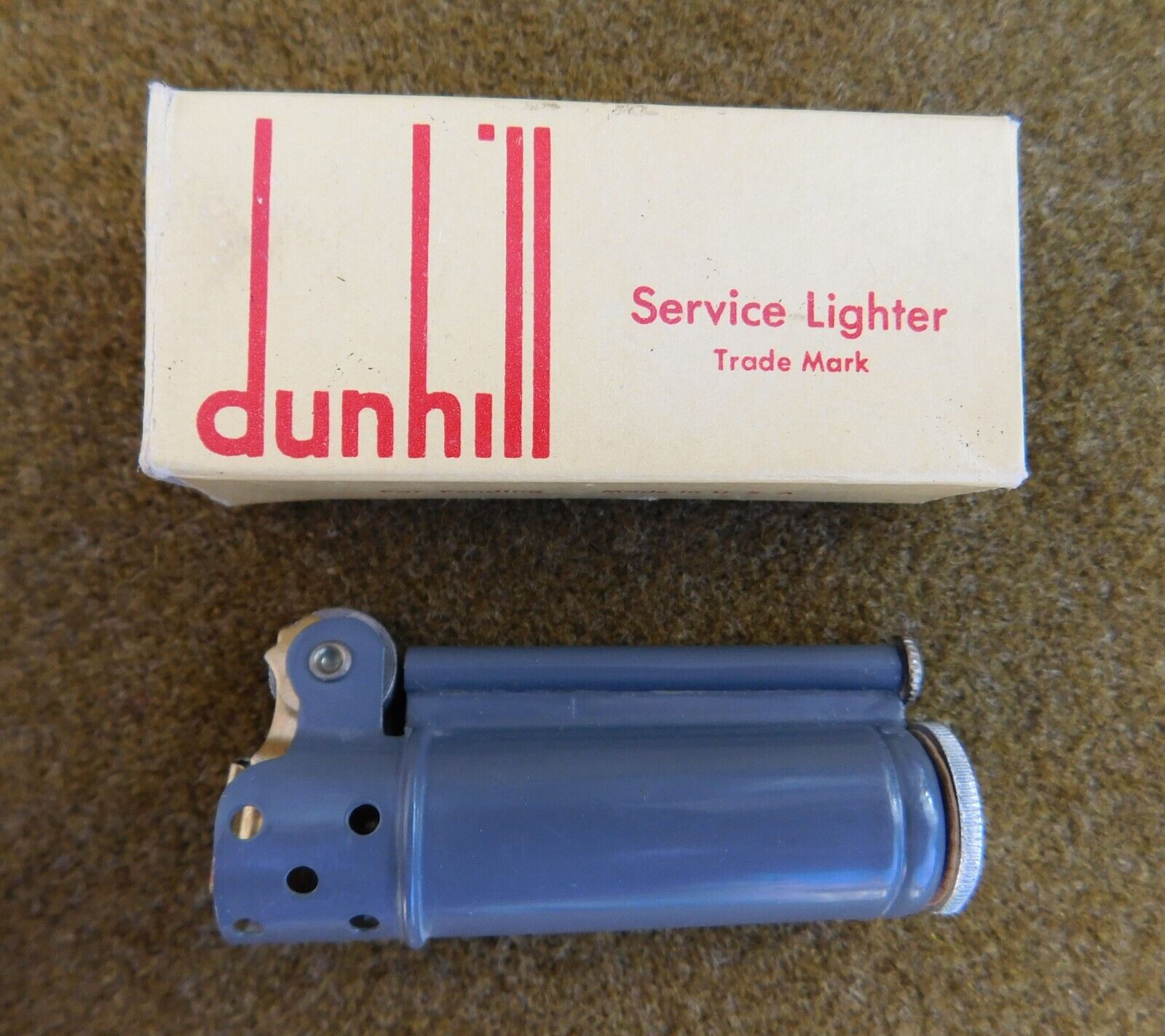 ORIGINAL WWII U.S. DUNHILL SERVICE LIGHTER IN BOX UNFIRED - GRAY