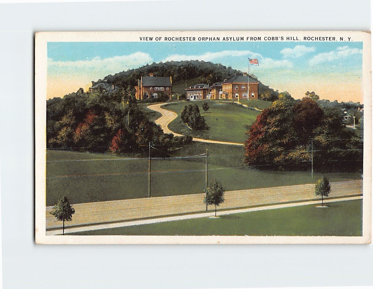 Postcard View of Rochester Orphan Asylum from Cobb\'s Hill Rochester New York USA