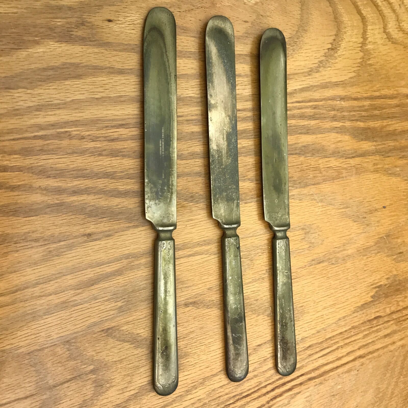 3 Simeon L. & George H. Rogers Nickel Silver Knives