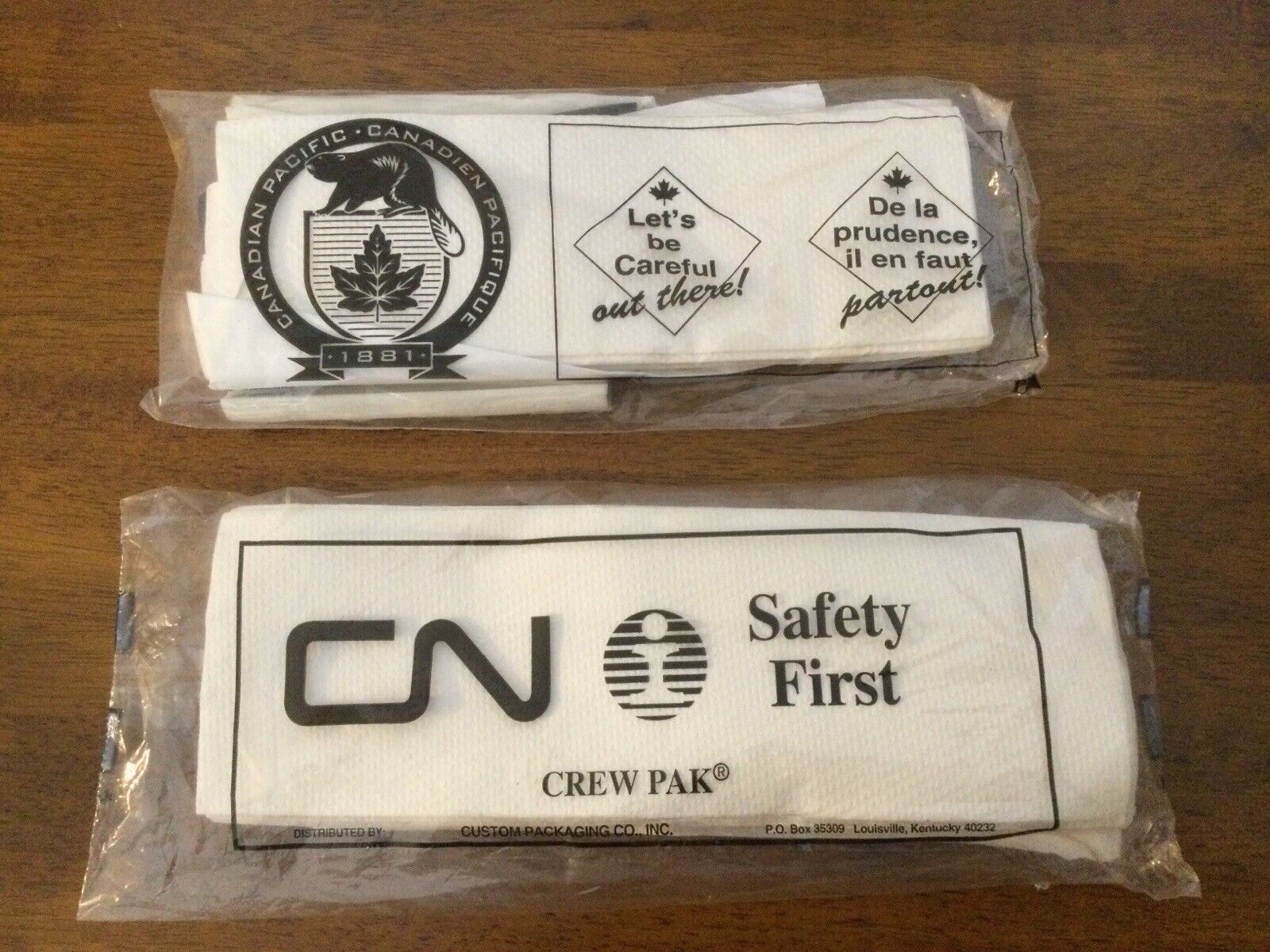 Canadian Pacific CN Rail System Personal Crew Pack, Two Individual Sealed Packs