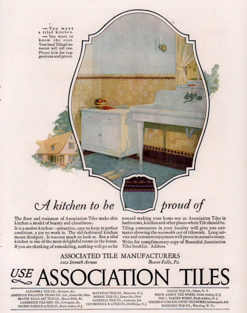 1926 z AD  ASSOCIATION TILES BEAVER FALLS BATHROOM 