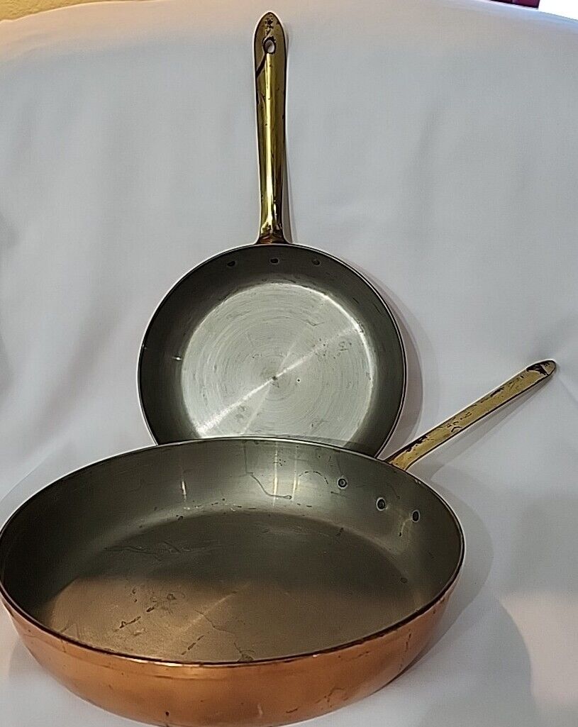 Vintage Copral Copper Cookware Sauté Pan Set Made In Portugal 70s 10\