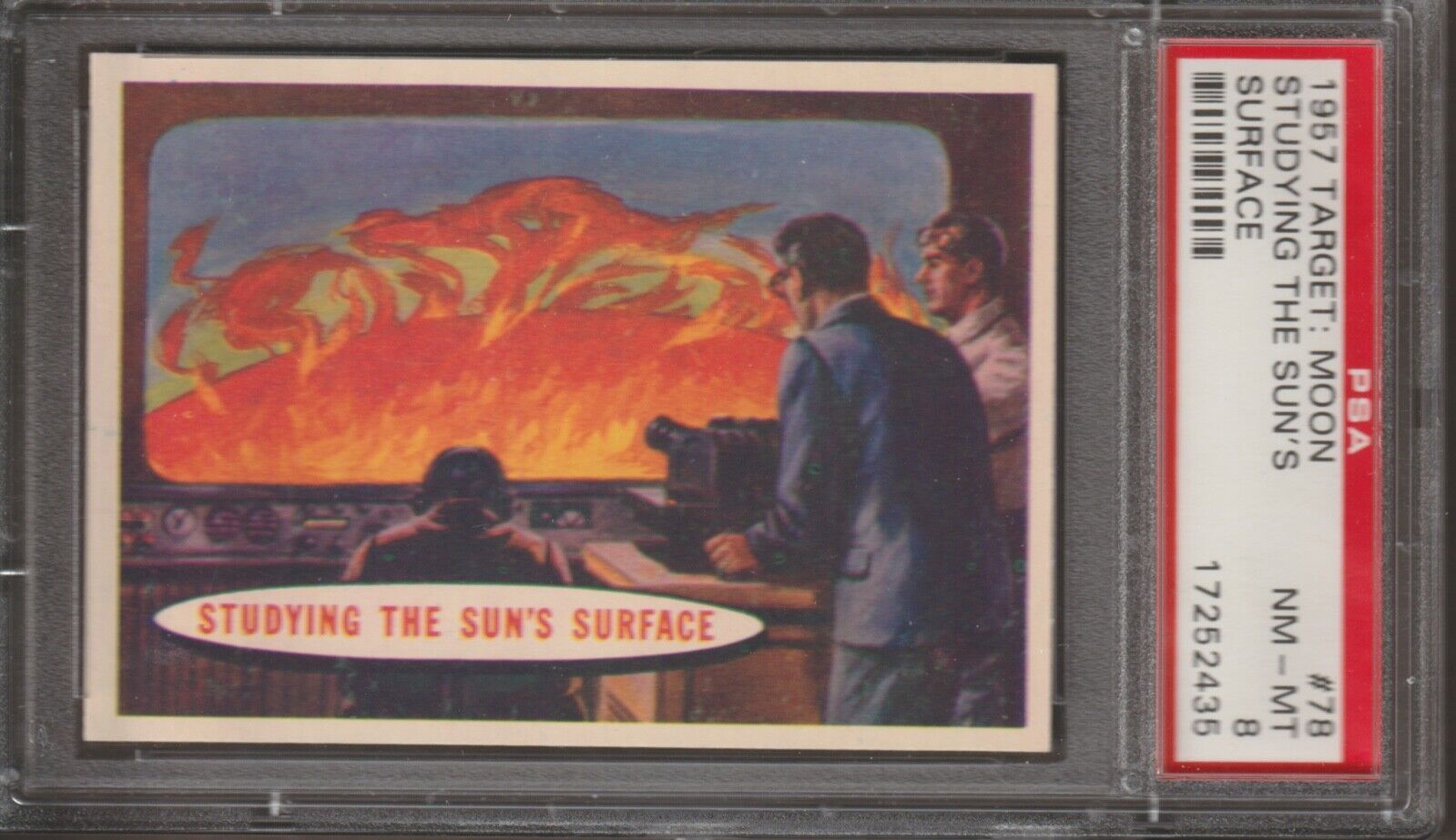1957 TARGET: MOON TRADING CARD #78 - PSA 8 - STUDYING THE SUN\'S SURFACE- SPACE