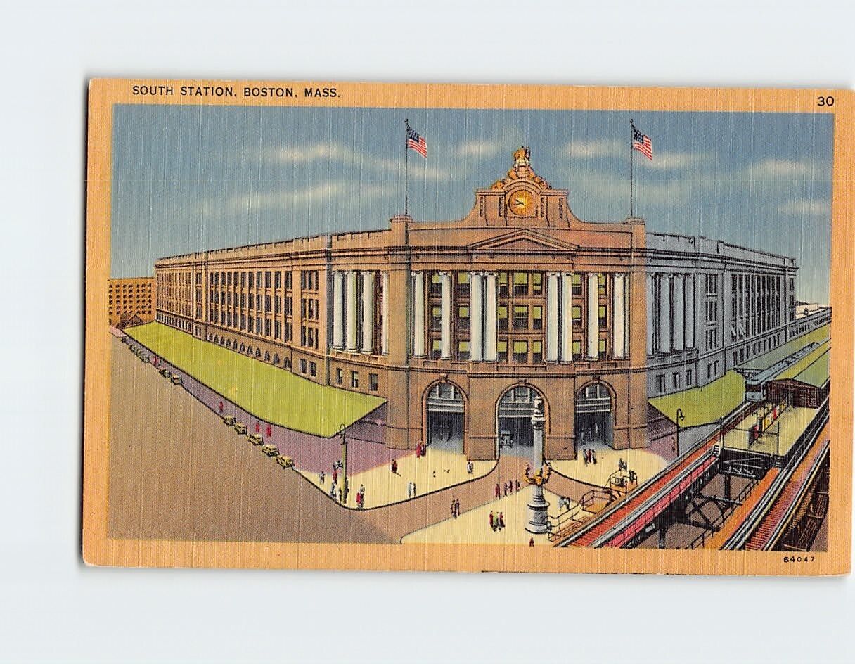 Postcard South Station, Boston, Massachusetts