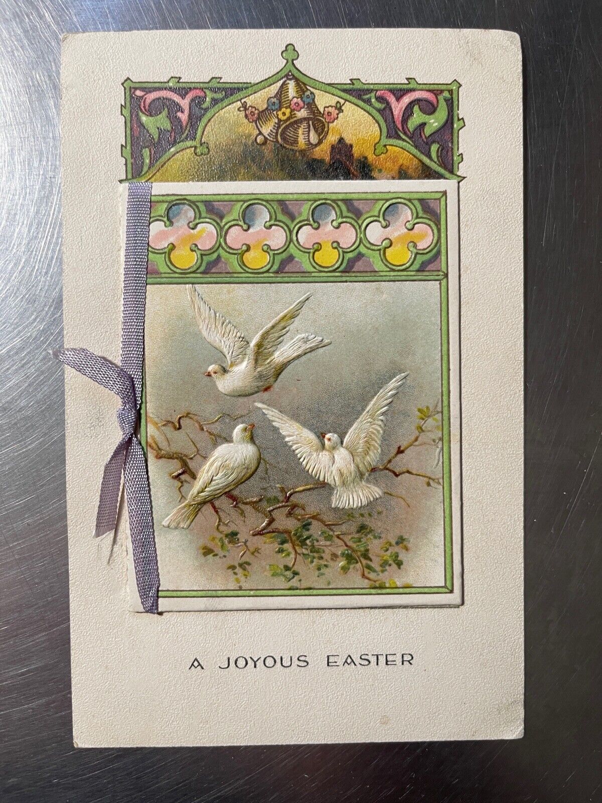 A Joyous Easter Vintage Vtg Postcard Pm Wob Note