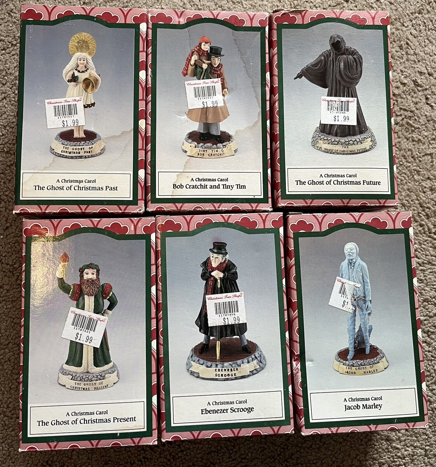1993 Novelino A Christmas Carol Charles Dickens Complete Set 6 Figures W/boxes