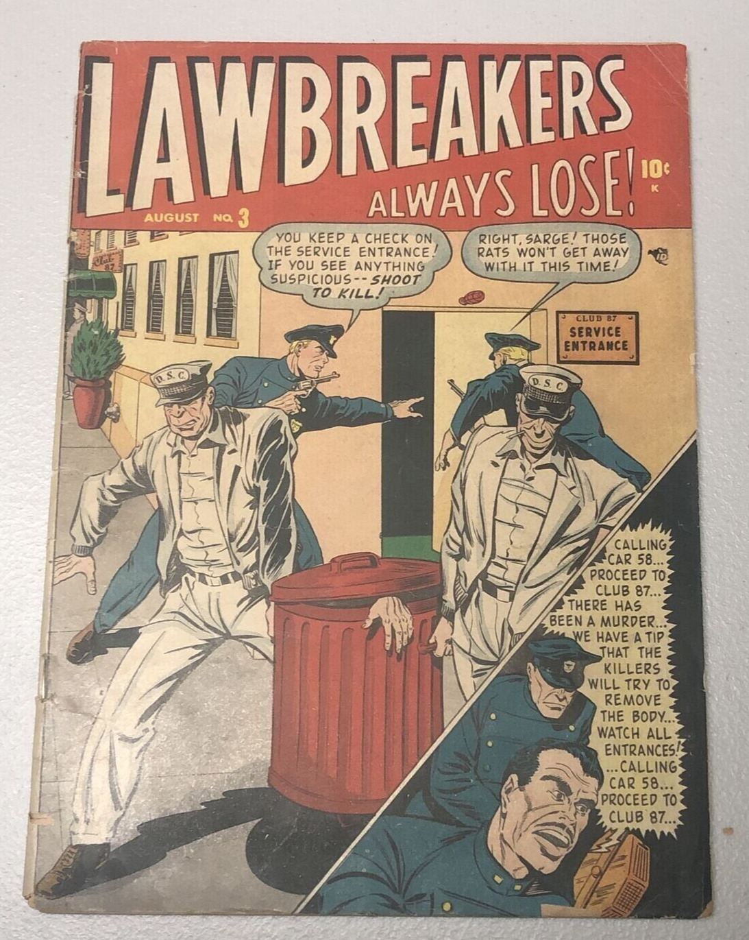 Lawbreakers Always Lose #3 Rare 1st John Buscema Comic Work, 1948 Timely Comics