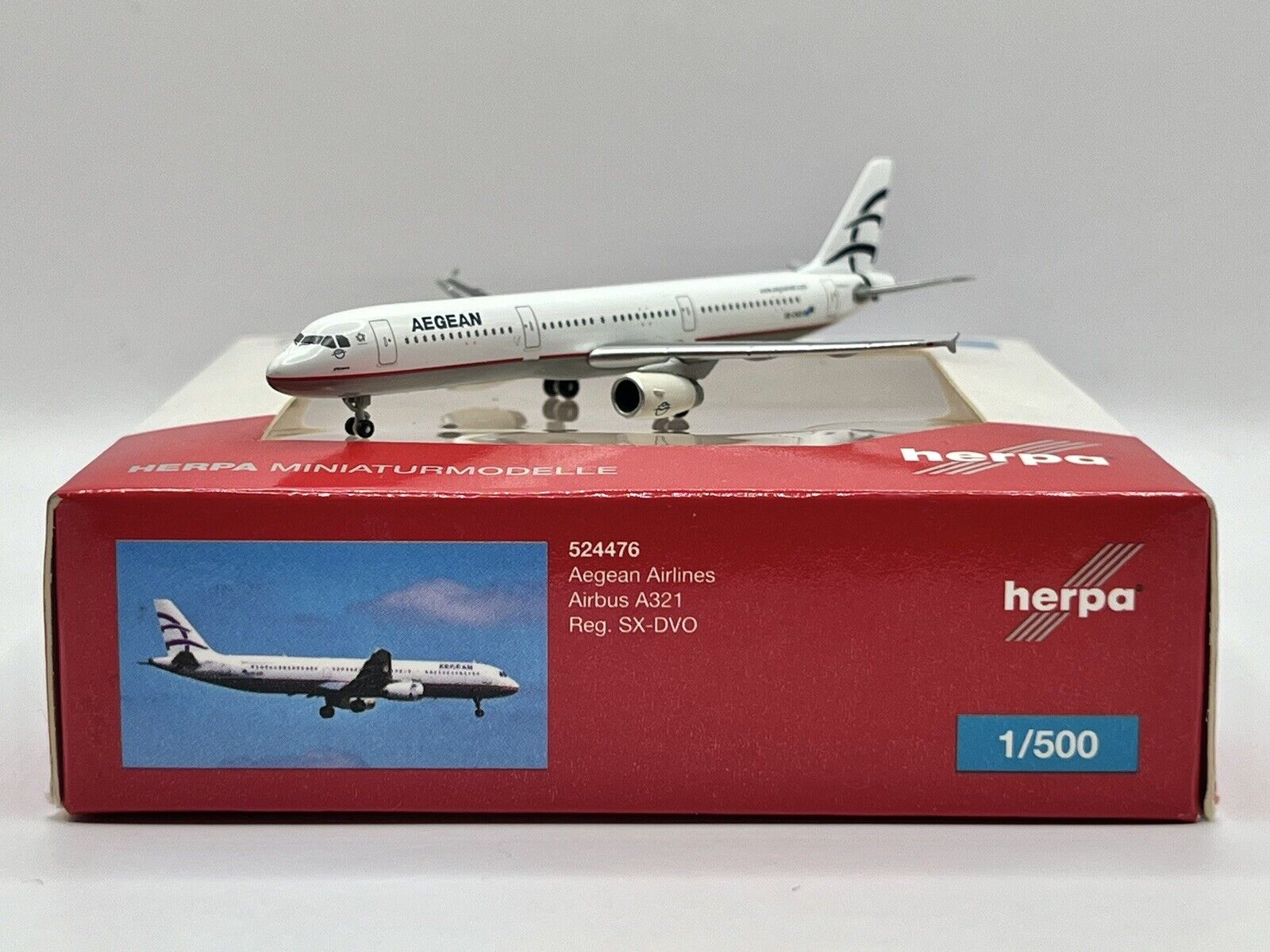 Herpa 524476 Aegean Airlines Airbus A321 SX-DVO 1/500