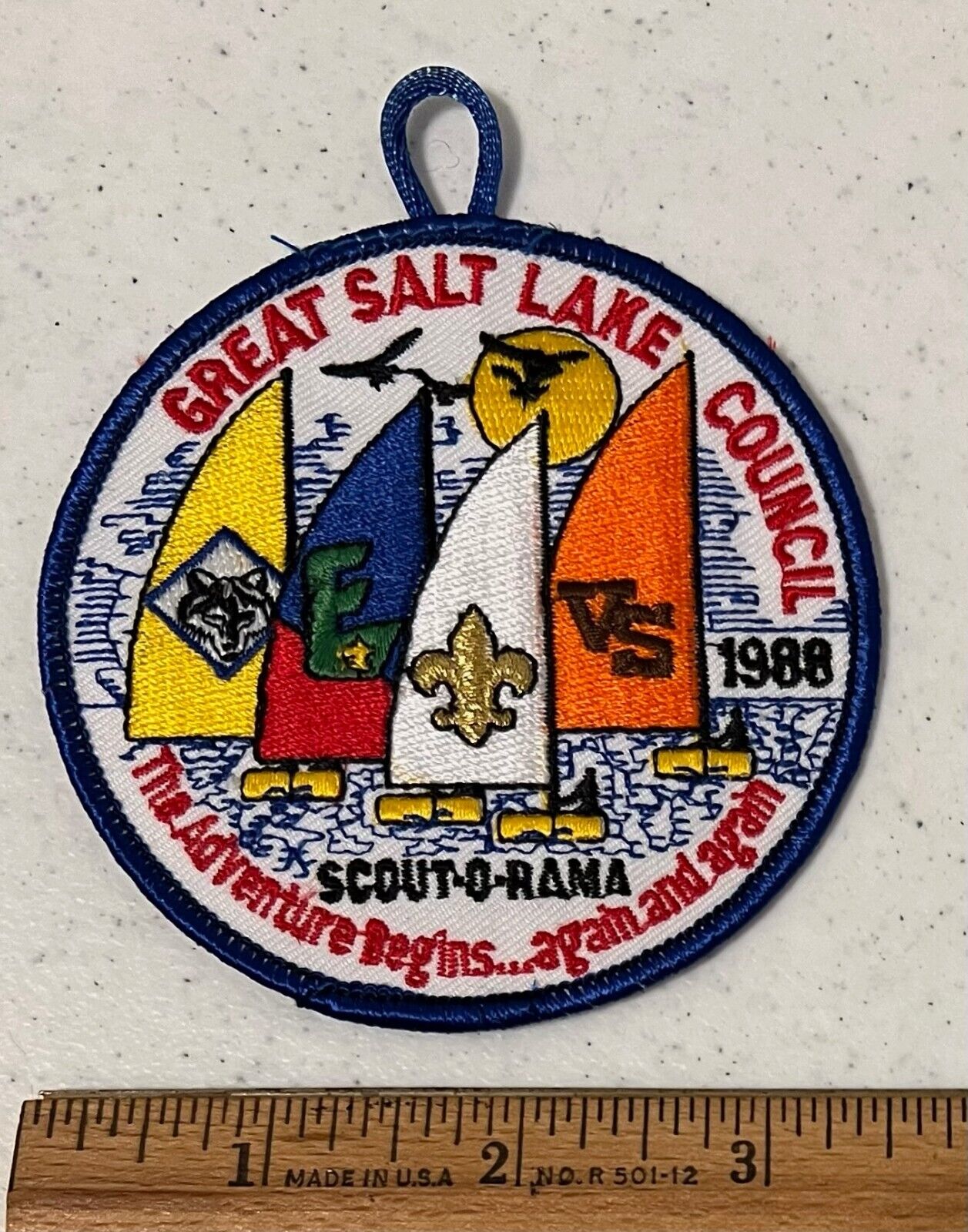 1988 Scout-O-Rama The Adventure Begins Great Salt Lake Council Boy Scout Patch