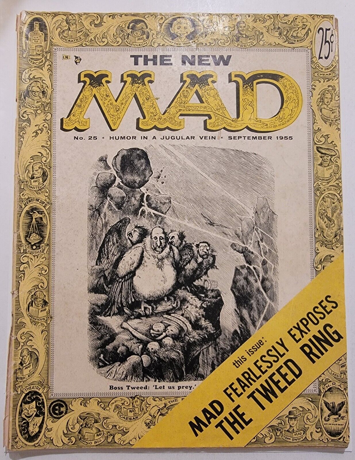 Mad #25 VG Al Jaffee HUMOR IN A JUGULAR VEIN 1955 EC Vintage Golden Age Issue