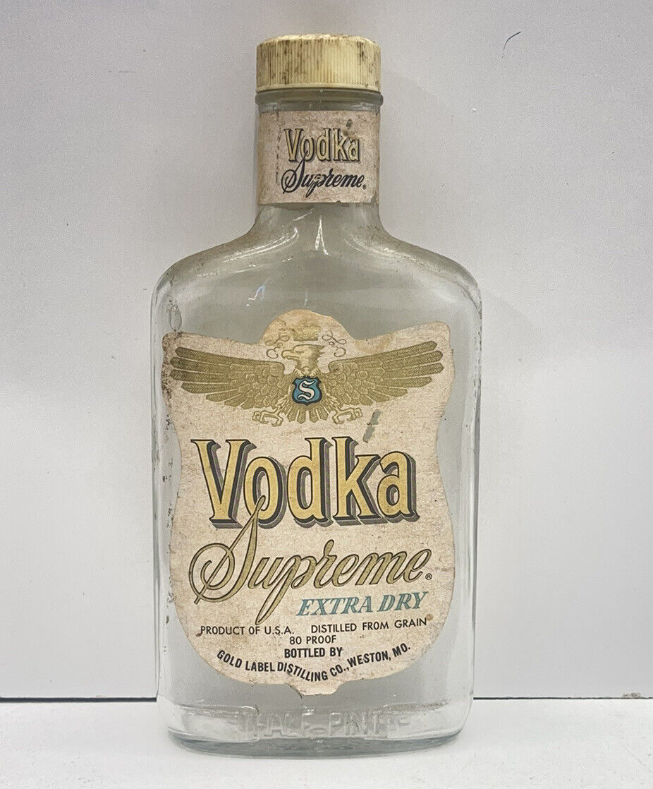Rare Supreme Vodka Bottle Golden Label Bottling Company Weston Missouri