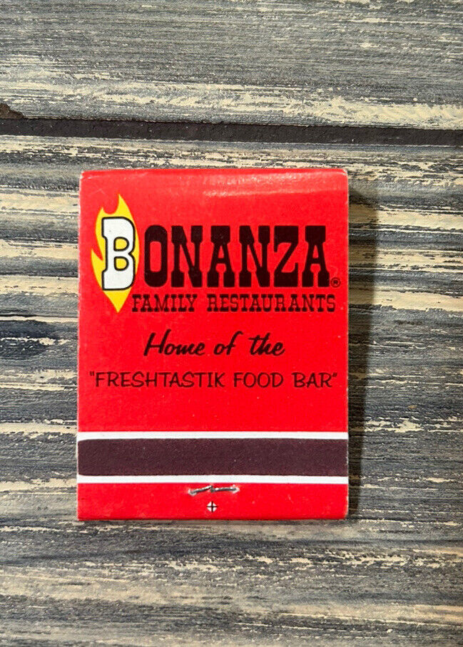 Vintage Bonanza Restaurants Freshtastik Food Bar Matchbook Advertisement 