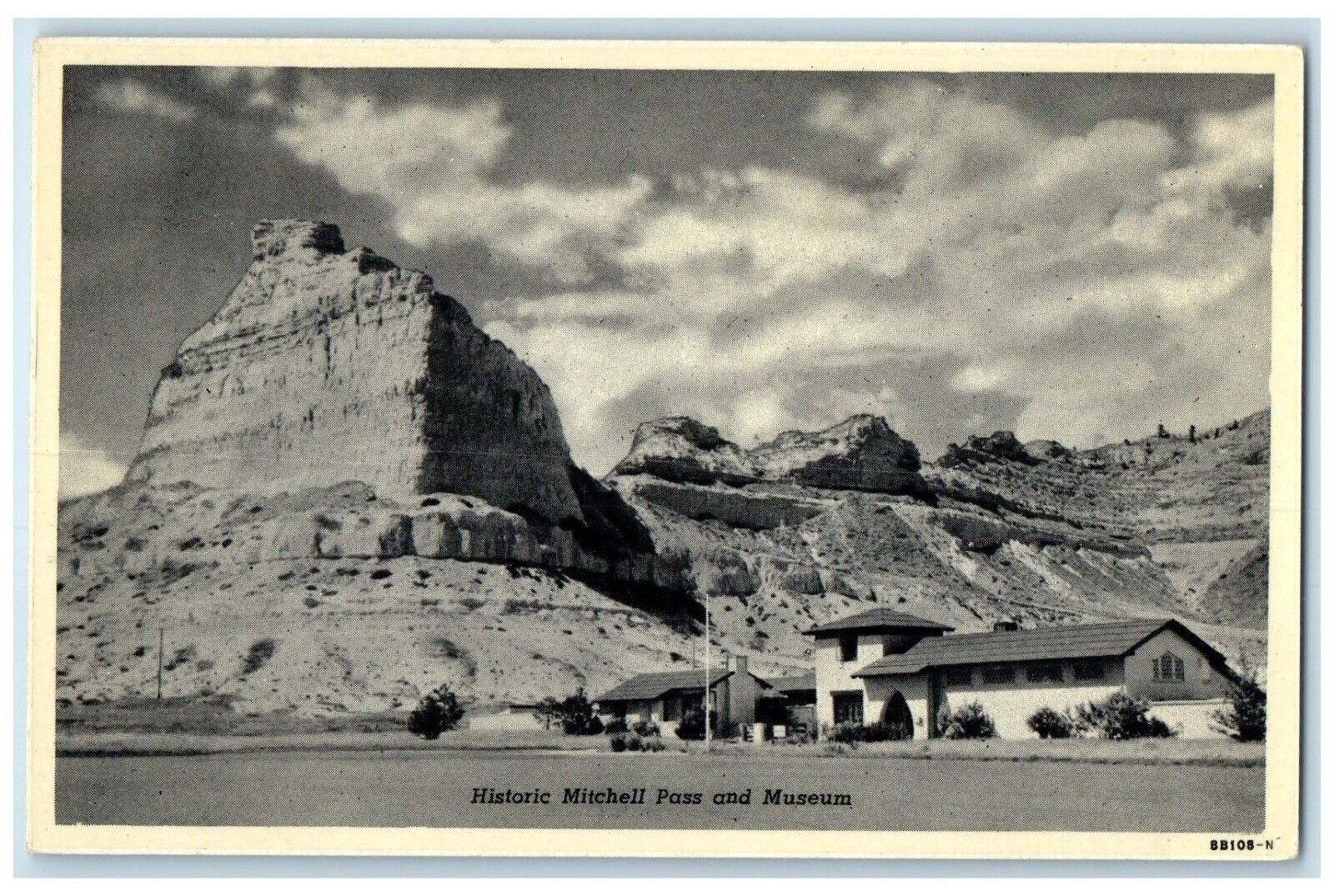 c1940 Historic Mitchell Pass Museum Deep Worn Exterior Oregon Trail OR Postcard