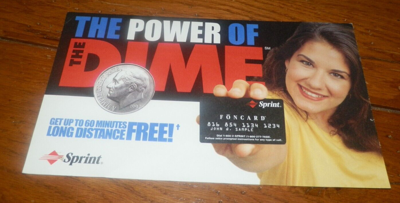Vintage 1997 US Sprint Advertising Card-Scarce.