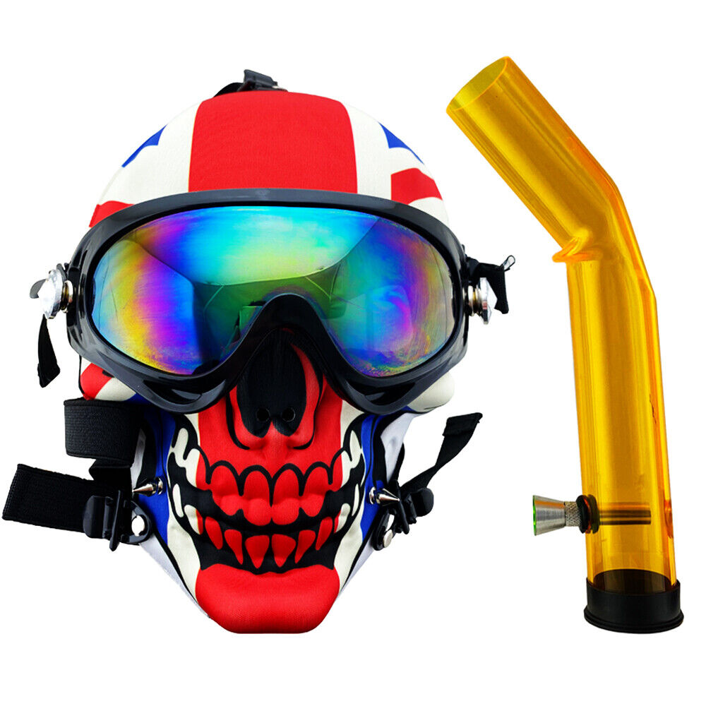 Gas Mask Smoking Solid Hookah W/ Gift Box Flag Graphic Design *USA Seller #1