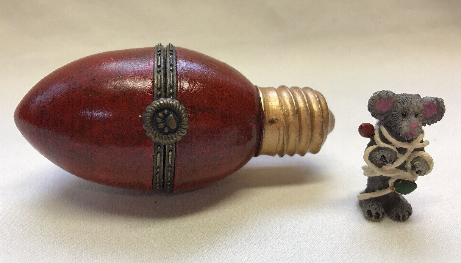 Edison\'s Antique Christmas Light w/Twinkles McNibble Boyds Bear Treasure Box #2