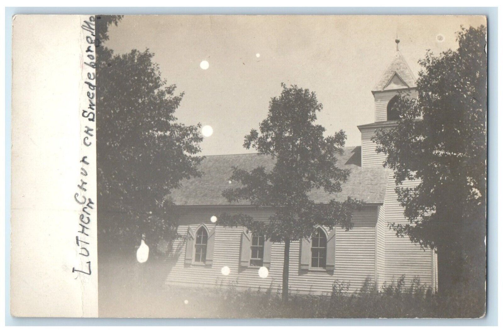 Swedeborg Missouri MO RPPC Photo Postcard Lutheran Church View Antique c1910\'s