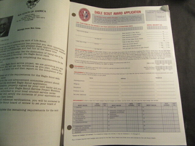 Life to Eagle Packet with 1992 Eagle Scout Application D3