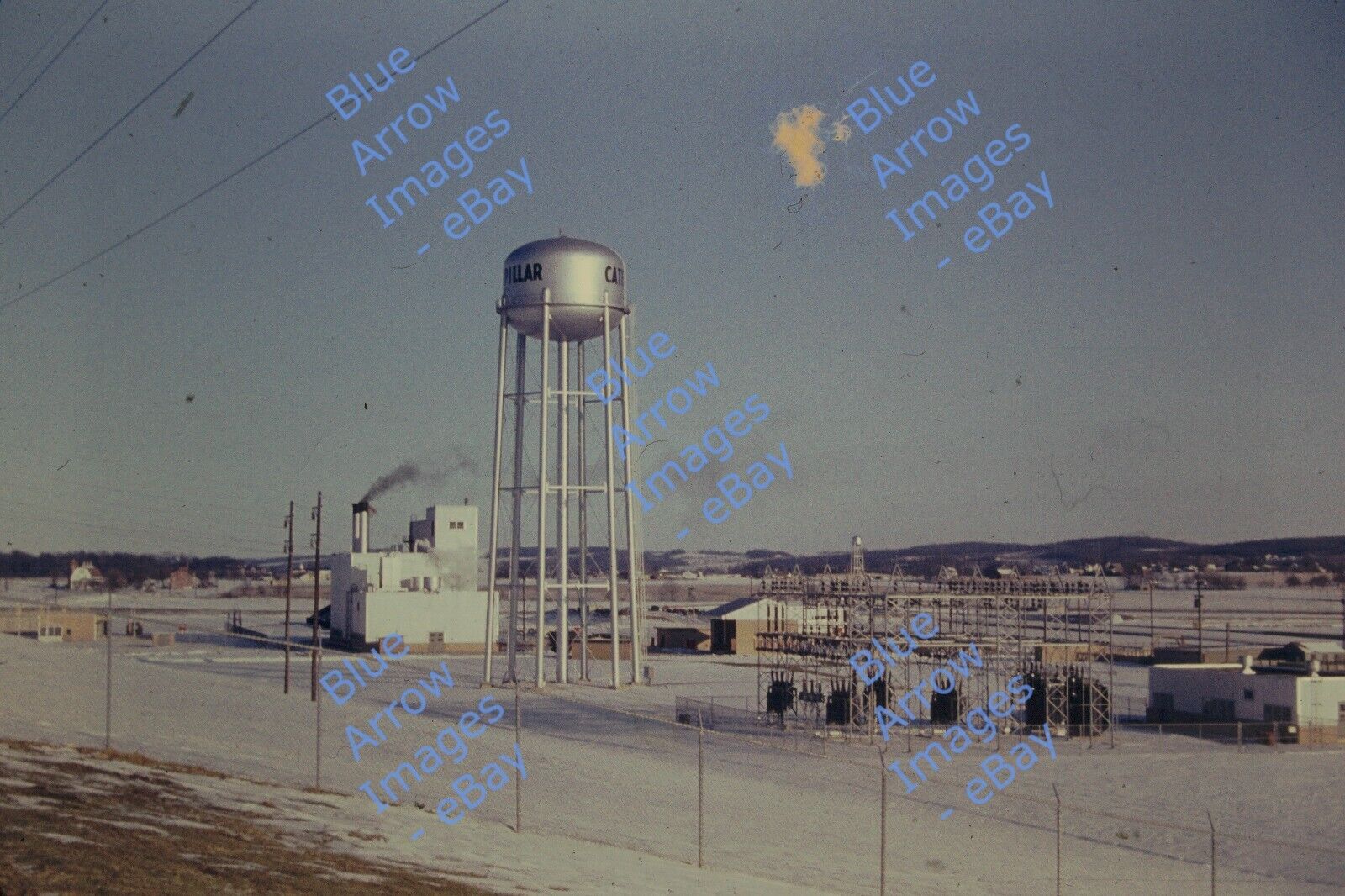 1954 35mm slide Caterpillar Factory Water Tower York Pennsylvania #2137