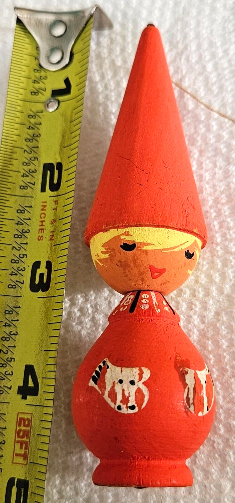 RARE Vintage Swedish SVENSK SLOJD Figure Original Label  Mrs. Claus - Wood Gnome