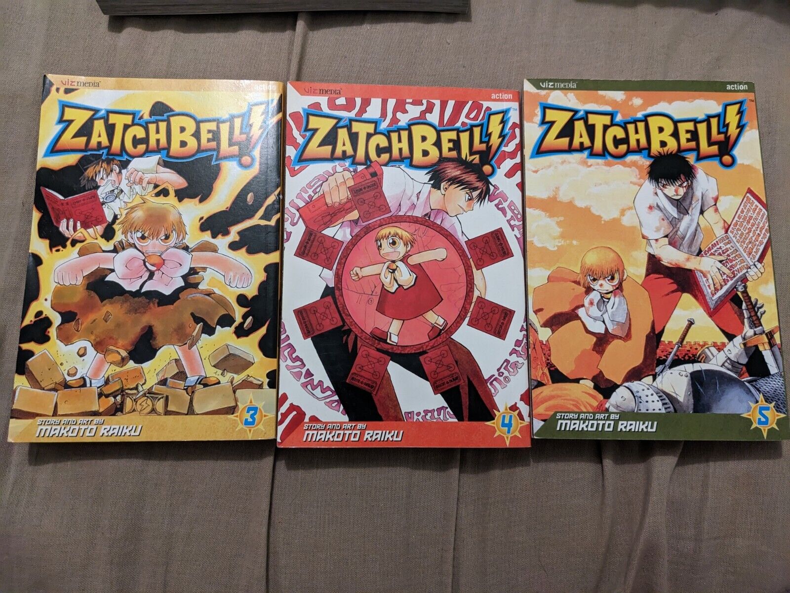Zatch Bell Volumes 3-5 With Rare Cover