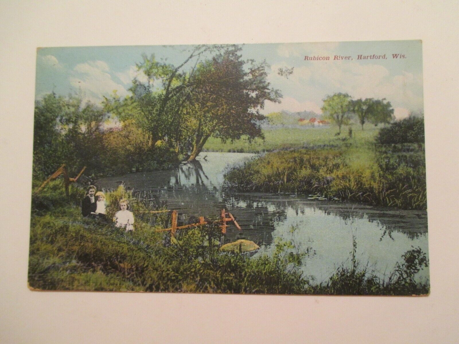 Hartford Wisconsin Postcard Rubicon River 1910 WI