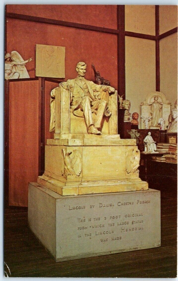 Postcard - Lincoln Statue in Daniel Chester French Studio, Massachusetts