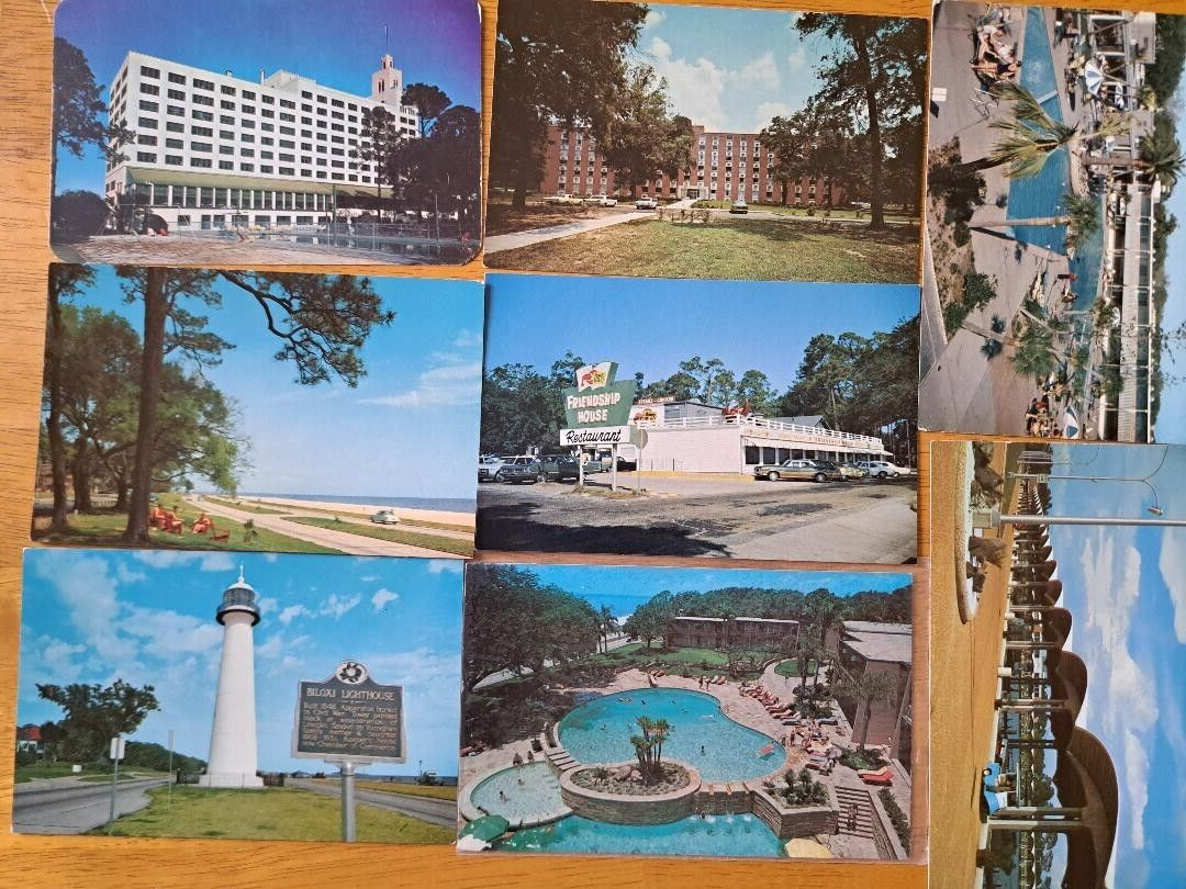 Lot of 8 BILOXI, MISSISSIPPI    Old MS Postcards    1950s-1970\'s