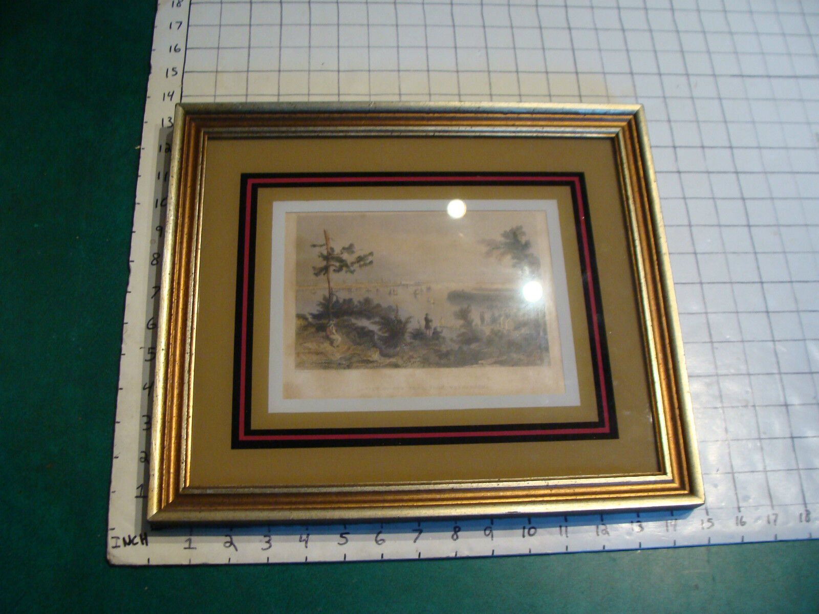 View of New York from Weehawken Framed mid 1800's print, W H Barlett ills