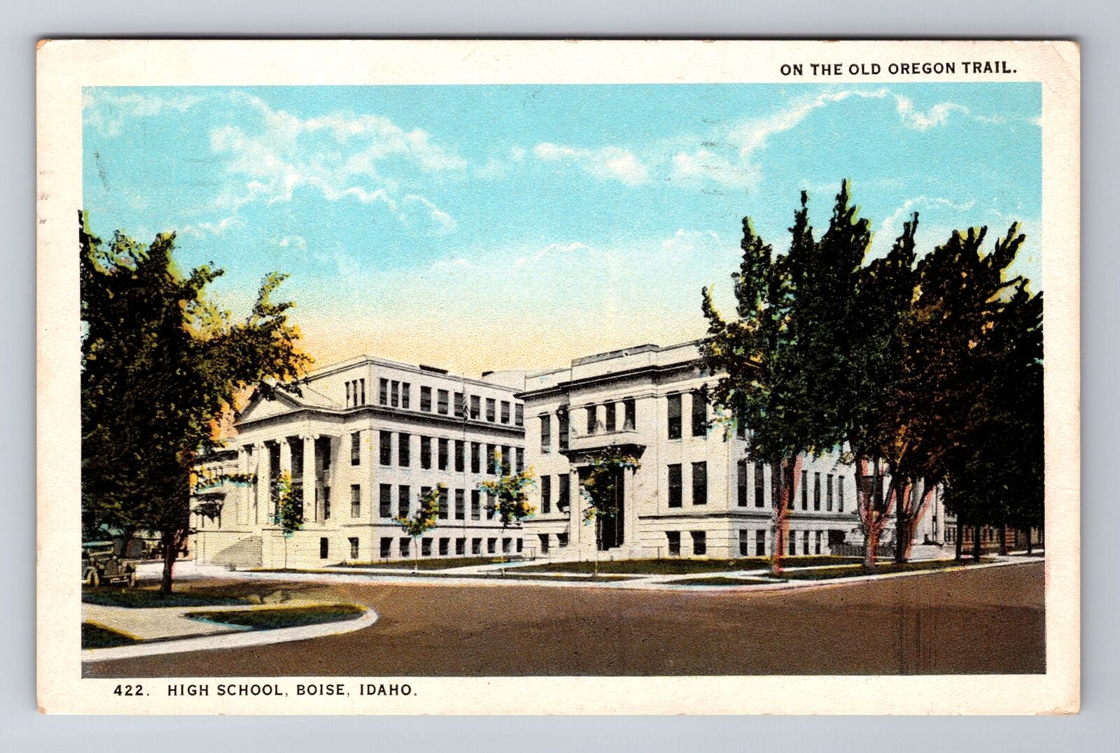 Boise ID-Idaho, High School, c1927 Antique Vintage Souvenir Postcard