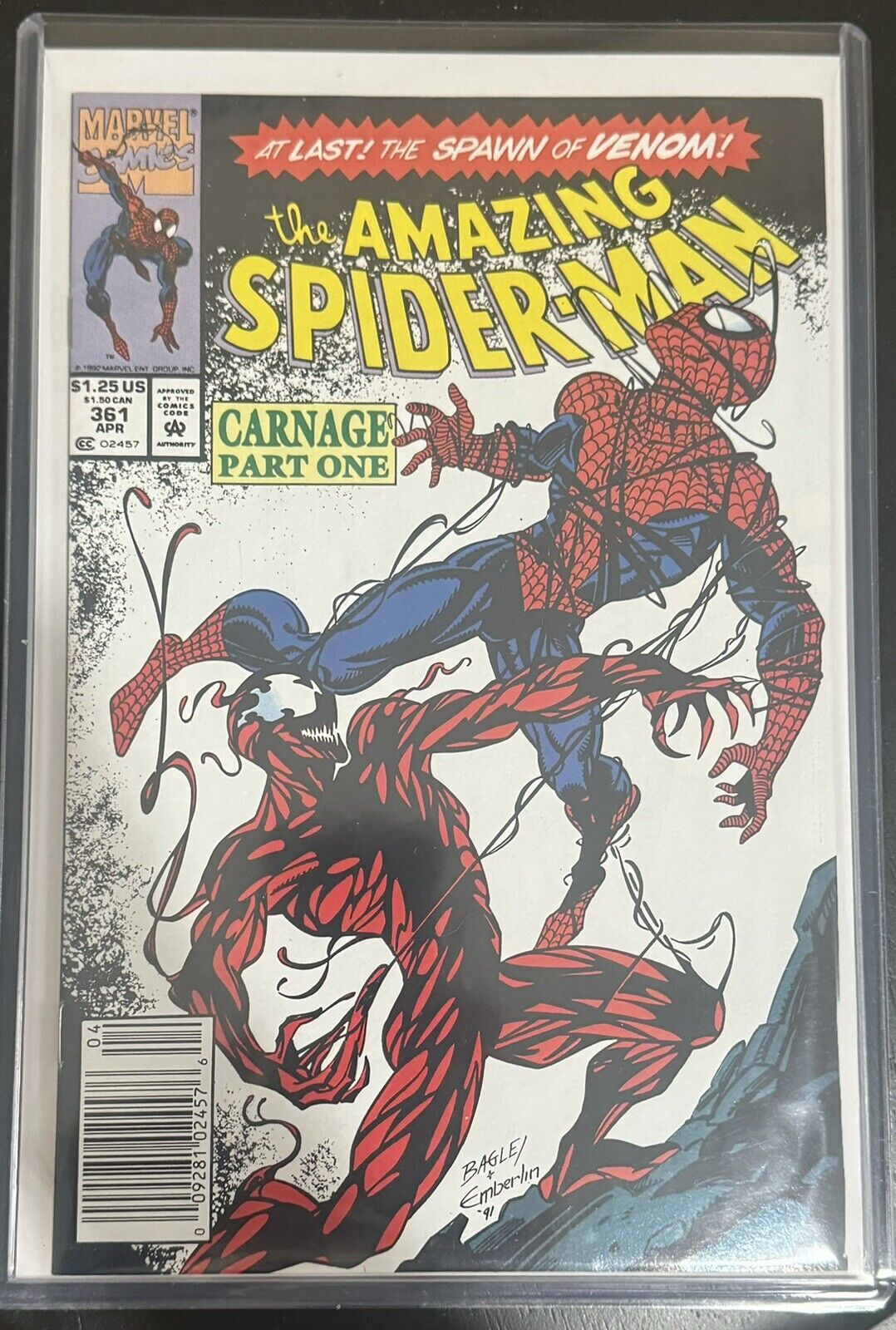 Amazing Spider-Man #361 Newsstand 1st Full Appearance Of Carnage