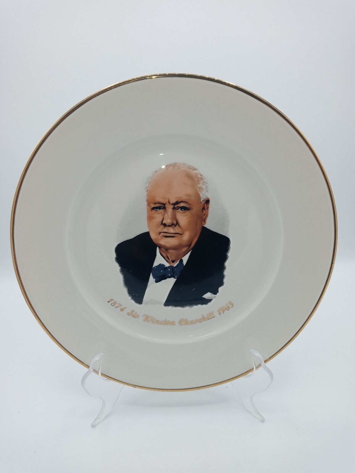 Vintage 1874 Sir Winston Churchill 1965 Commemorative Plate 10\