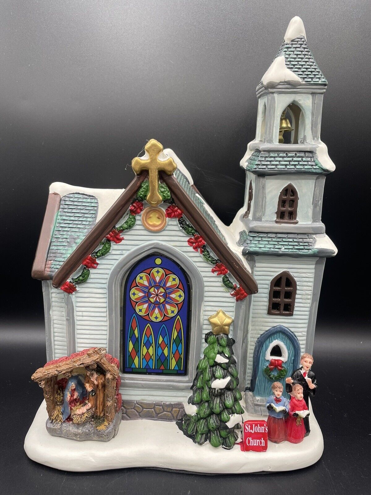 Carole Towne St. John\'s Church Christmas Village Nativity Lighted 2018 Rare