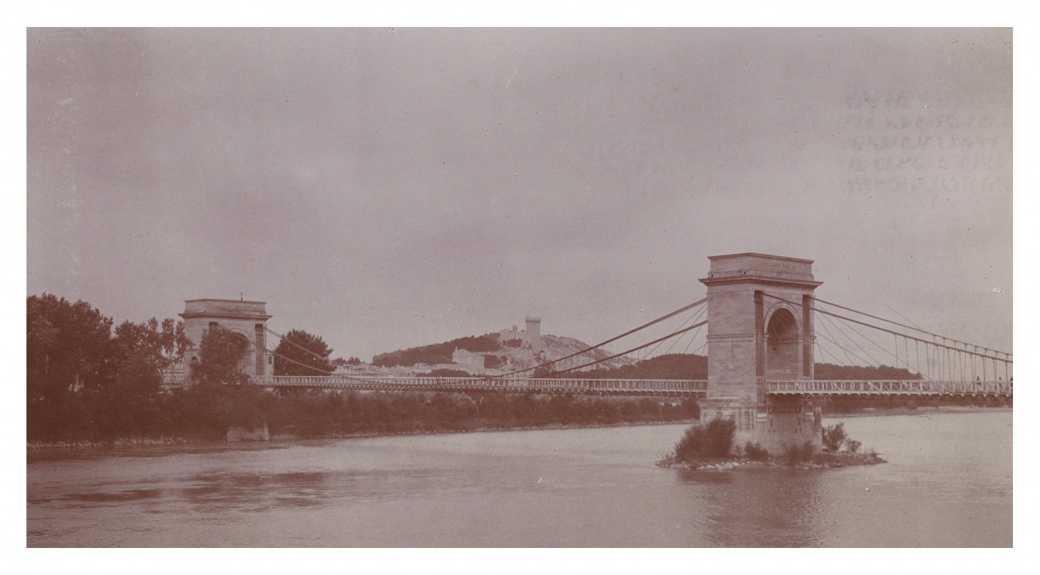 France, Beaucaire, Pont de Tarascon, vintage print, circa 1895 vintage print le