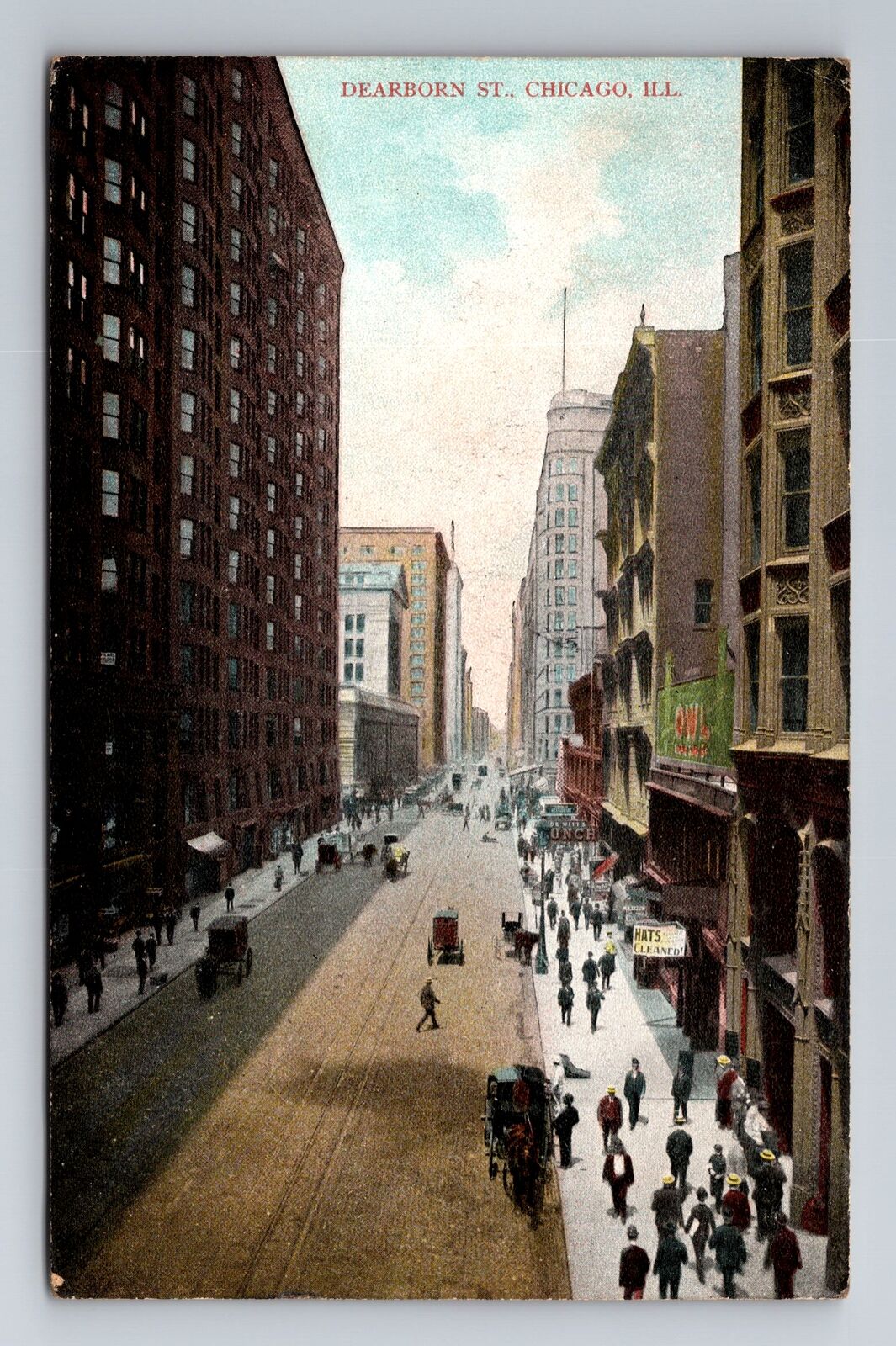 Chicago IL-Illinois, Dearborn Street, Advertisement, Vintage c1907 Postcard