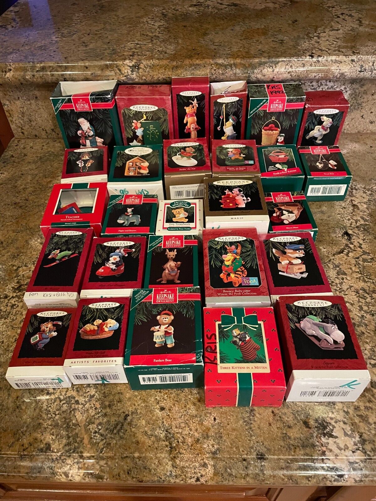Lot Of 27 Vintage 80s And 90s Various Hallmark Ornaments ALL in BOXES (used)