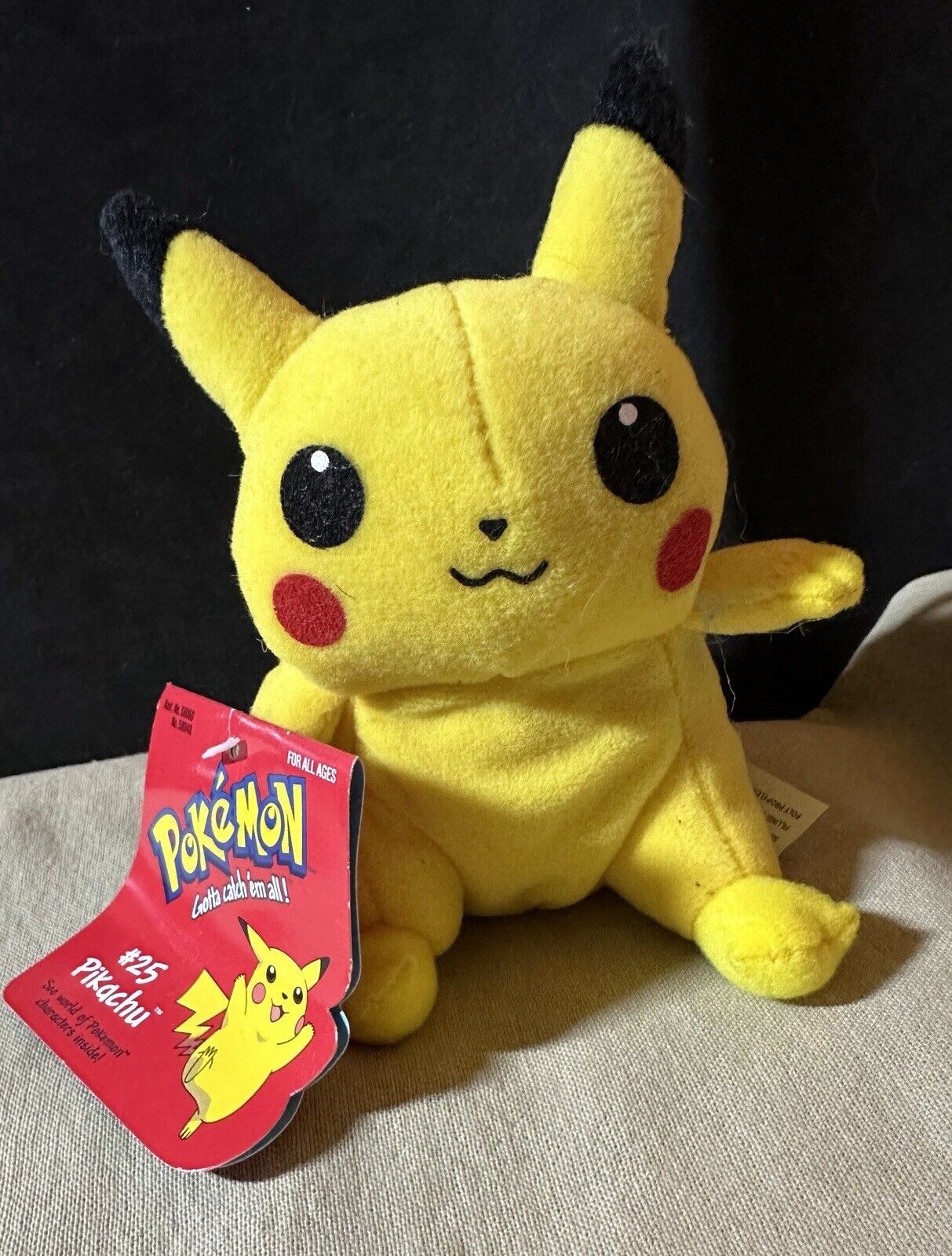 Vintage ‘98 Hasbro 6” Pokemon Bean Bag-Pikachu New  With Tags