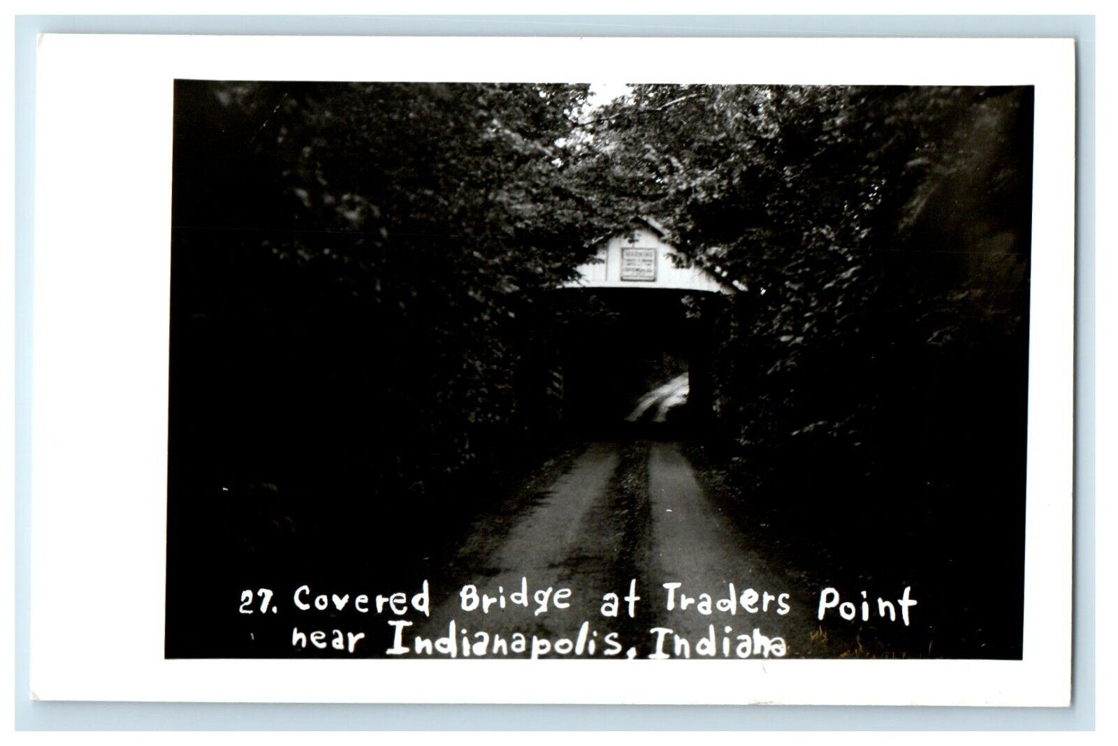 c1940's Covered Bridge Traders Points Indianapolis IN RPPC Photo Postcard