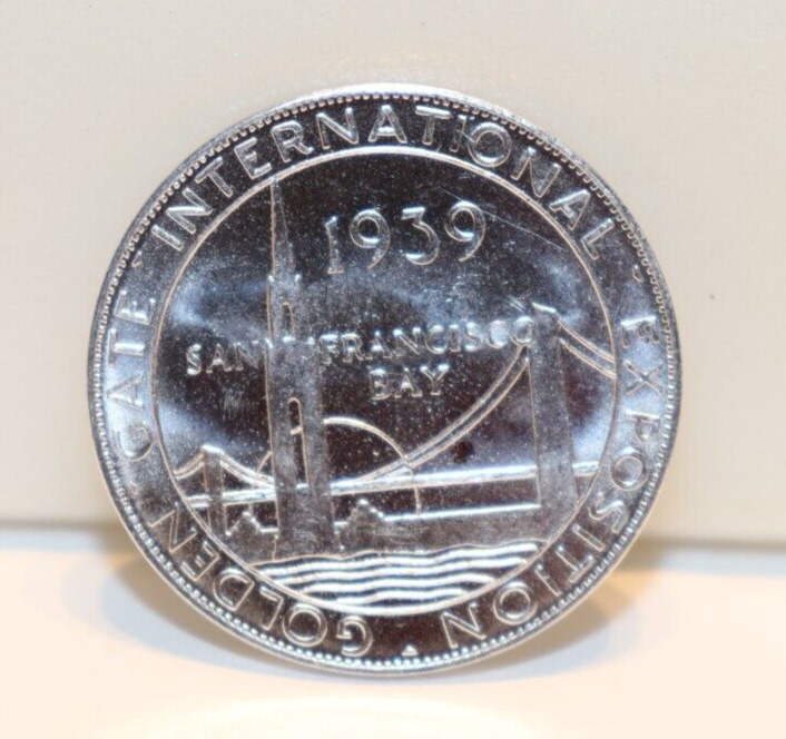 1939 Union Pacific Railroad Aluminum Coin Golden Gate International Expo Unc.