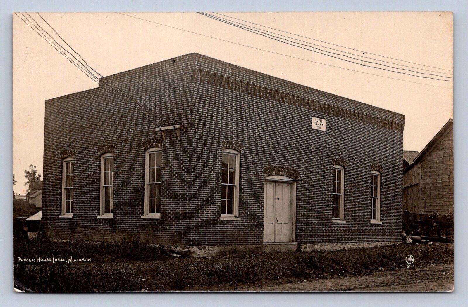 J90/ Loyal Wisconsin RPPC Postcard c1910-20 Power House Building  492