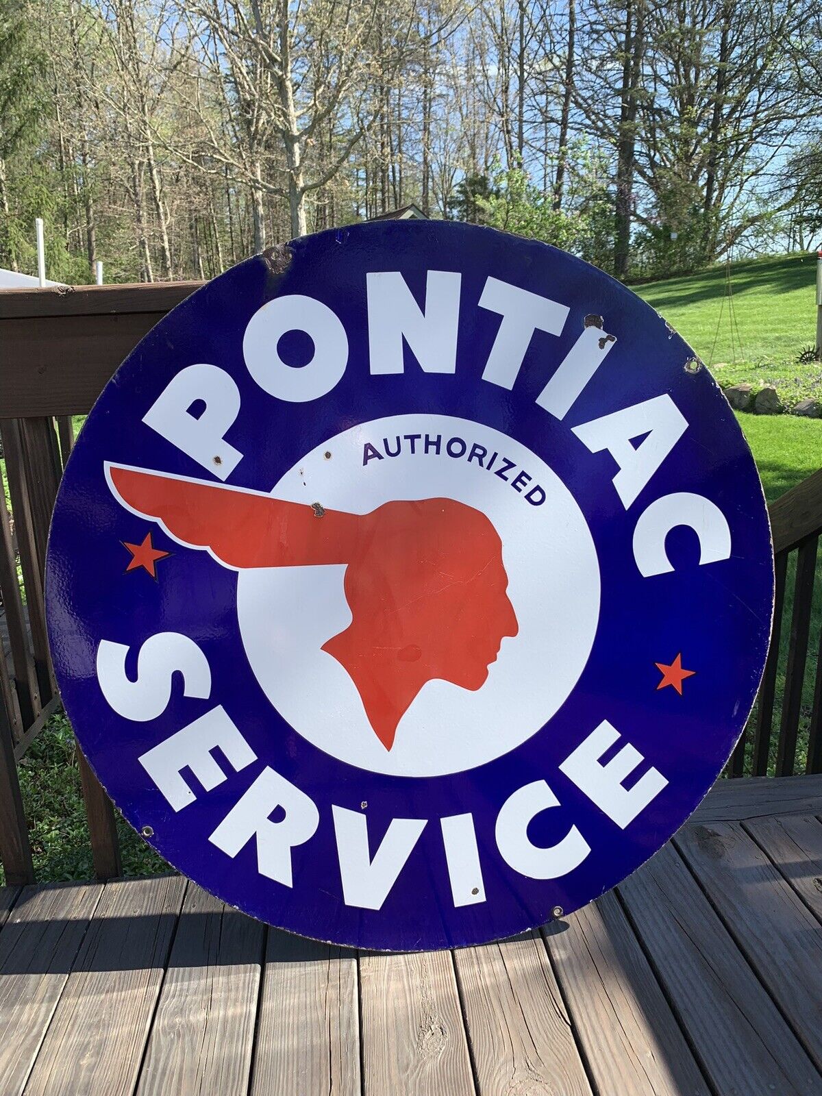Original Vintage Pontiac dealer Service Sign 42”