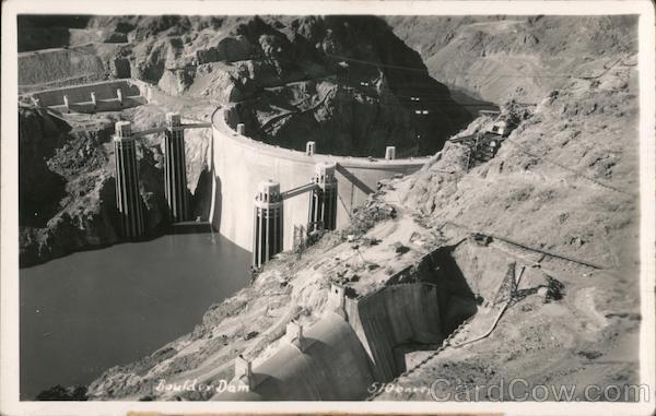 RPPC Boulder City,NV Hoover Dam Clark County Nevada Real Photo Post Card Vintage