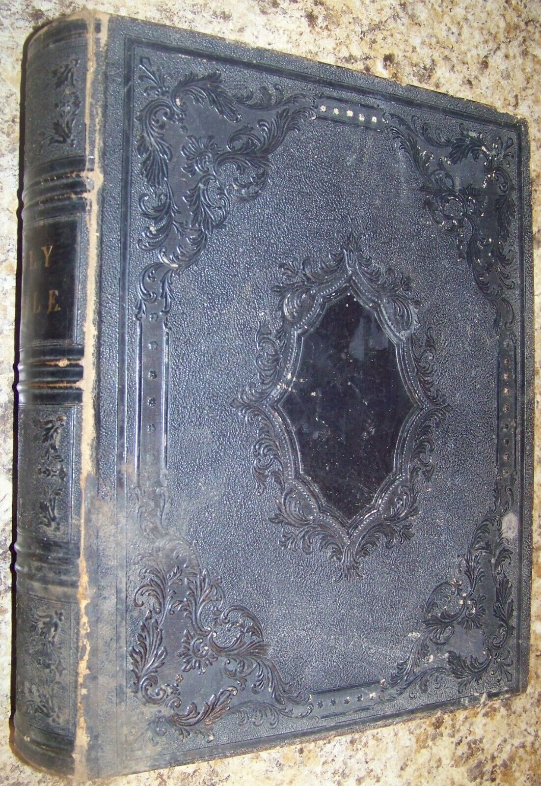 c1871 ANTIQUE FAMILY HOLY BIBLE SWEET FAMILY GENEAOLOGY ROCHESTER NY LEATHER