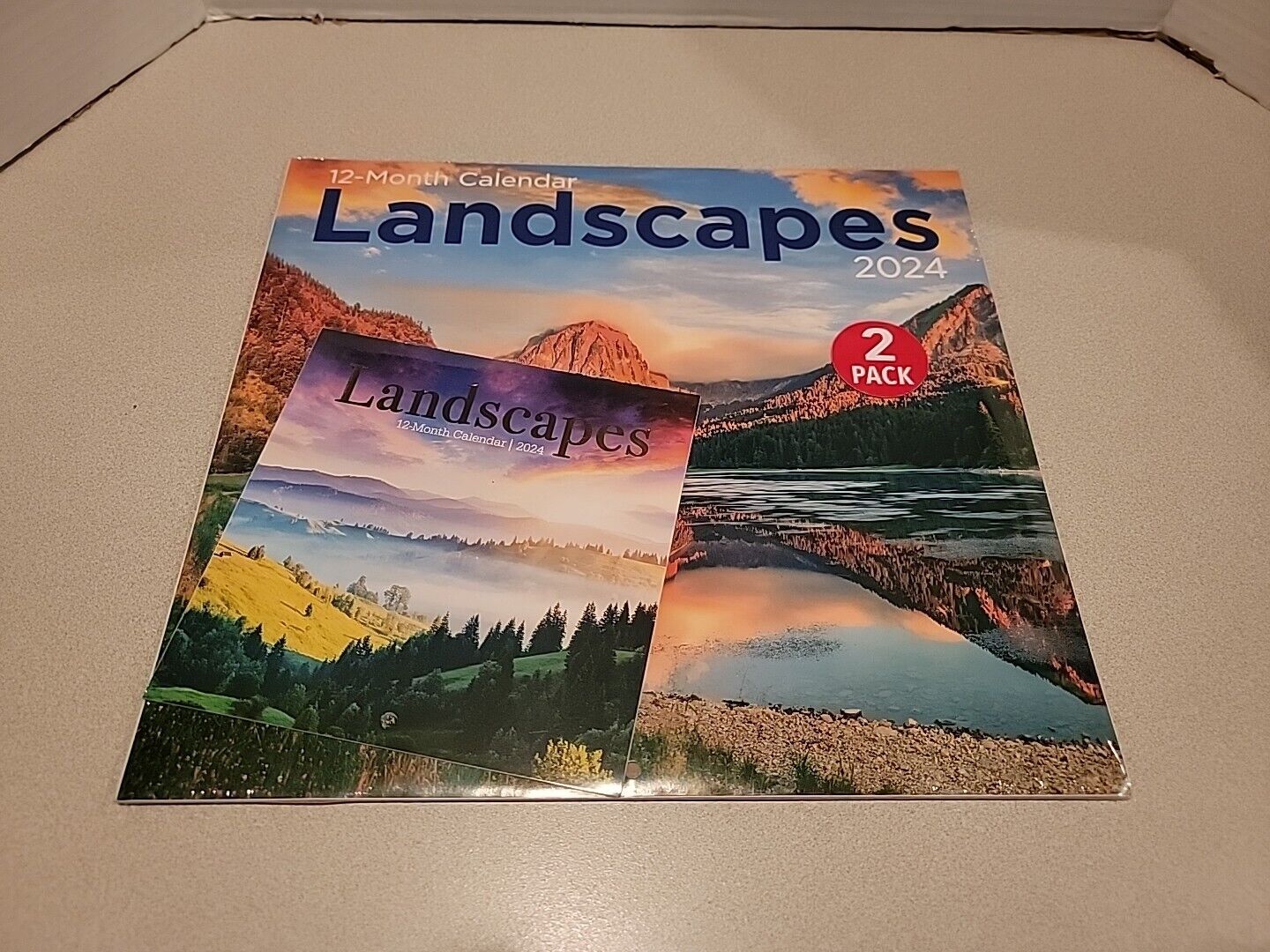 2024 Wall Calendars 2 Pack -Landscapes 12 x 11 and 6 x 6 - NEW